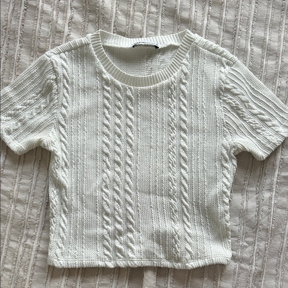 Zara Tops - Zara Cream Cable Knit Sweater